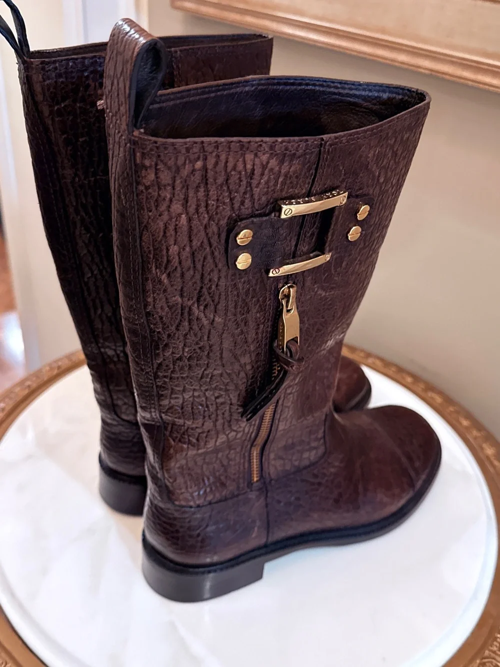 Tory Burch mid -calf Leather Boots 7.5 size